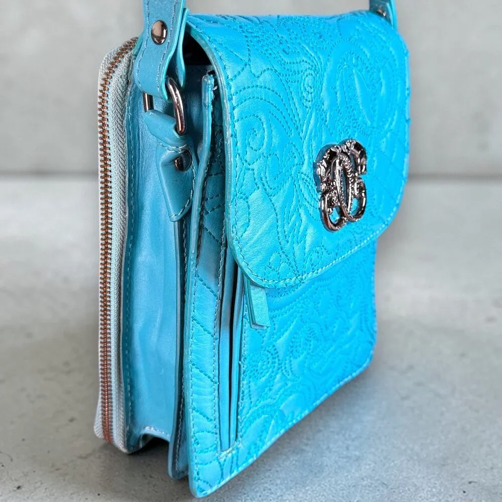 Sharif Legacy Flap Leather Embroidered 3 Compartment Crossbody - Picture 4 of 16